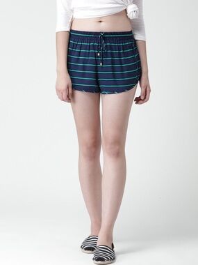 Forever 21 Navy Shorts with Teal Stripes
